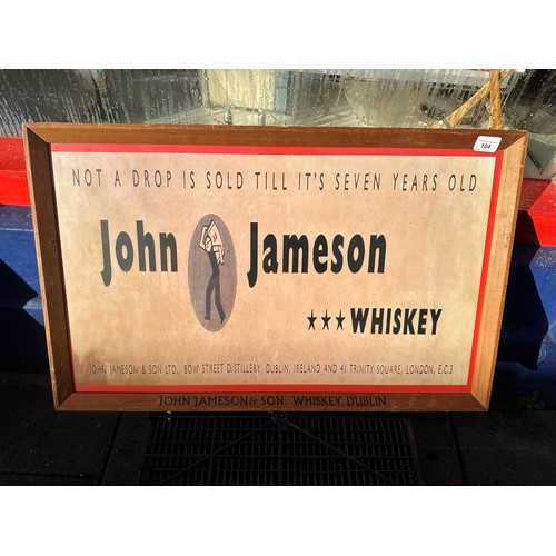 104 - John Jameson barrel man  Whiskey  pictorial pub advertising H50cm W80cm