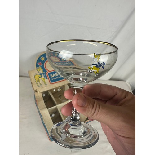 147 - A collection of 6 Babycham glasses in original display box