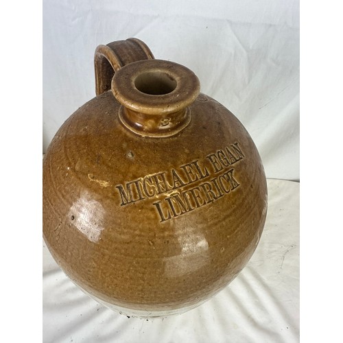 182 - Rare Michael Egan Limerick 3 gallon earthenware jar, excellent condition