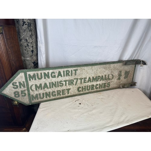 230 - Mungret Churches bilingual vintage double sided road sign