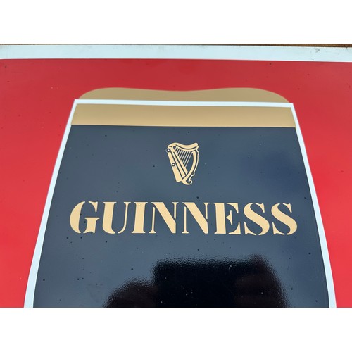 60 - Guinness Goblet Glass pictorial advertising pub sign H53cm W46cm