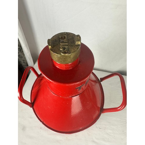 150 - Texaco oil cannister with brass lid