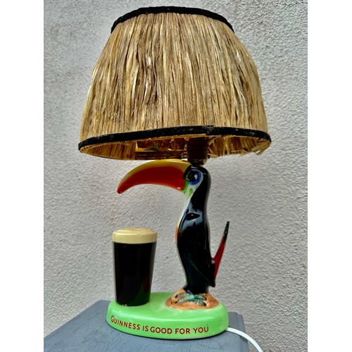 81 - Guinness ceramic working lamp , made by Arklow with original shade 1950s , no chips or cracks