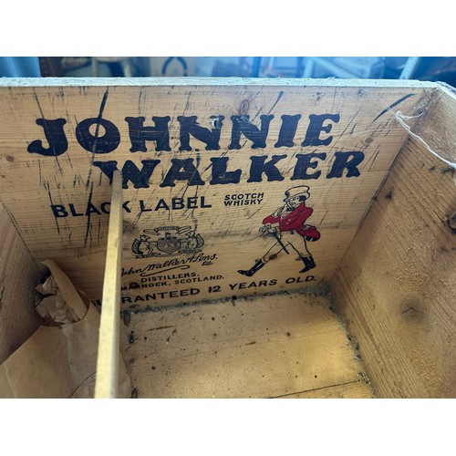 324 - Rare 1930's Johnnie Walker Red Label pine crate with hinged top