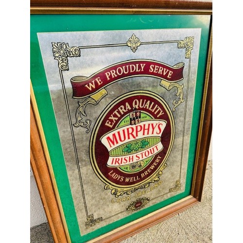 306 - Murphy’s Irish Stout Lady's Well Brewery Cork Ireland, Large pictorial Pub advertising Mirror. House... 