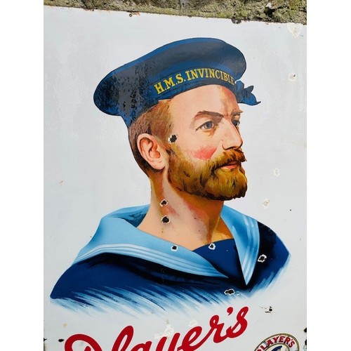 25A - Players Please “It’s The Tobacco That Counts” Advertising Pictorial Pub Enamel Sign. H147cm W97cm