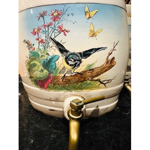 34A - John Jameson & Sons Irish Whiskey ceramic pictorial  pub barrel with gold leaf writing. Early 1900’s... 