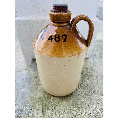 87A - The Southern Mineral Water Works Kilmallock Co Limerick Irish  Stoneware Whiskey  Flagon. H28cm W18c... 