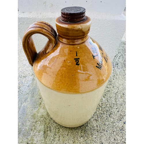 87A - The Southern Mineral Water Works Kilmallock Co Limerick Irish  Stoneware Whiskey  Flagon. H28cm W18c... 