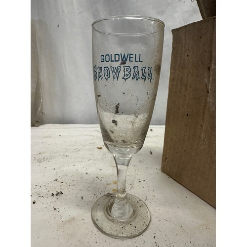 322 - Set of 6 unused Club Rock Shandy high ball glasses and a pair of Goldwell Snowball glasses and a set... 