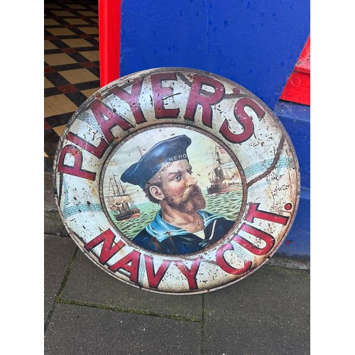 341 - Players Navy Cut tin sign , 2ft d