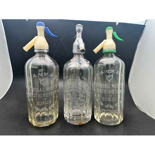 344 - A collection of 3 vintage soda siphons