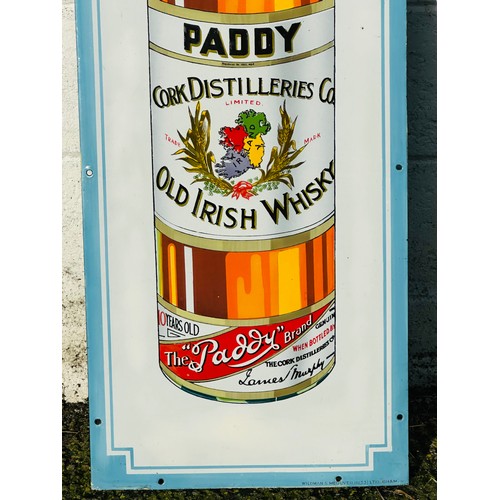 346 - Paddy Old Irish Whiskey Cork Distilleries Company, large pictorial pub advertising Enamel Sign. This... 