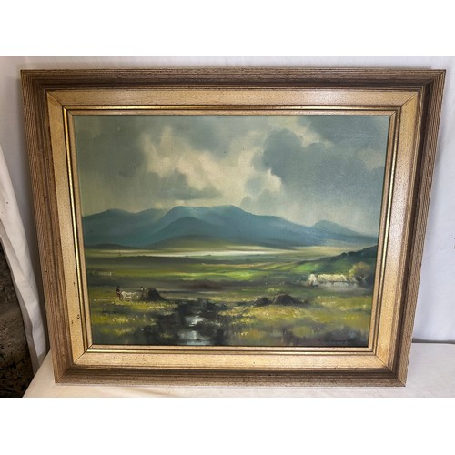 115 - Killane Mountain, West Cork by Tom Greaney. Watercolor on canvas framed, 20''x 24'', Title and label... 