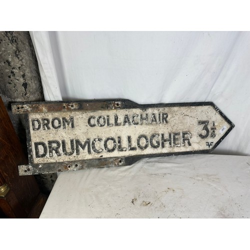 259 - 'Dromcollogher 3 3/4' double sided biliingual road sign 37'' x 11''