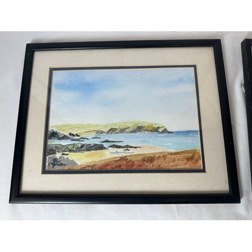 50 - A pair of coastal scene watercolors, 14'' X 11''