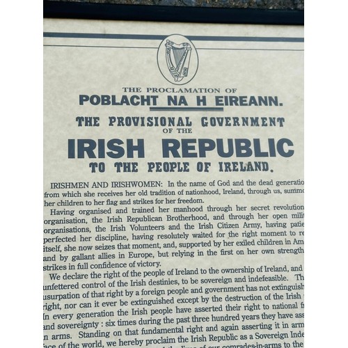 124 - The Proclamation of Poblacht Na Heireann 
Irish Political pictorial Poster . H44cm W32cm