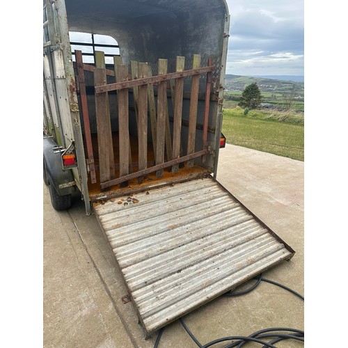 227 - Livestock trailer with steel floor with ramp, loading gates, working lights and mud guards