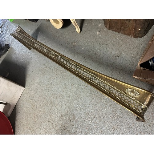 41A - Superb Georgian brass fender, 55''l