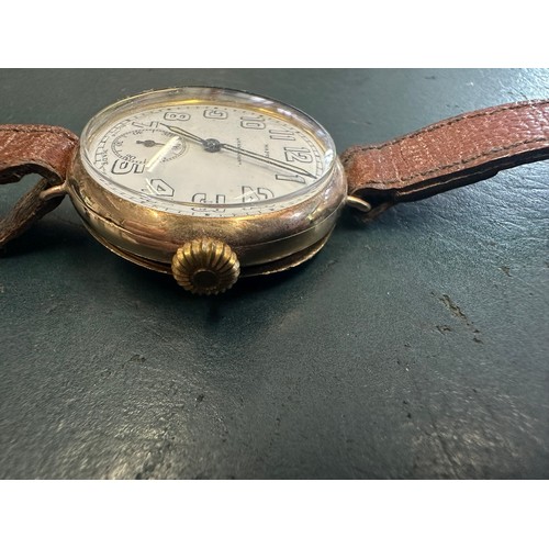 104A - Mappin ‘Campaign’ 9 carat gold officers trench watch
Imported case h/m London 1916
Movement Longines... 