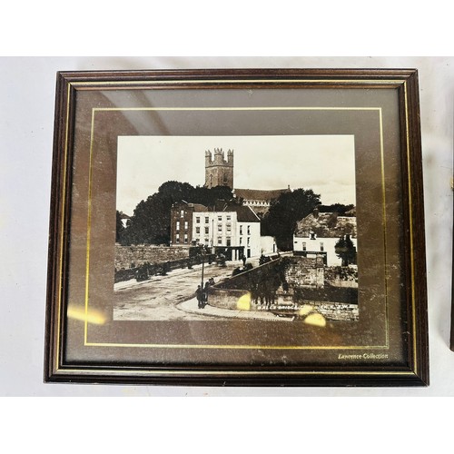 490 - Vintage Lawrence Collection framed pictures of Ball's Bridge Limerick City and Cahirciveen. circa 18... 