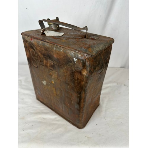 472 - Shell Motor Spirit petrol can with original brass lid