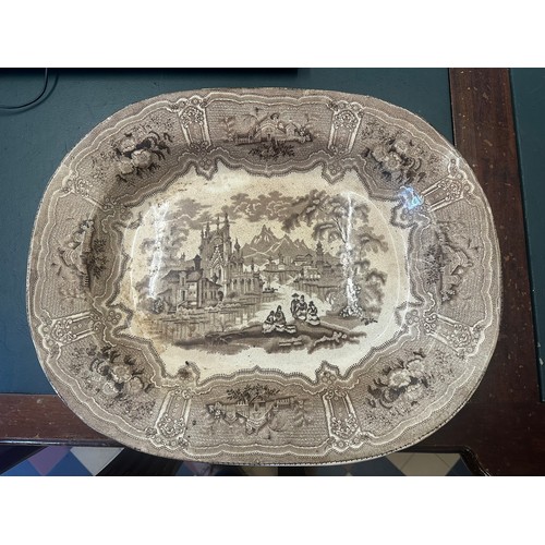 476 - Large Victorian turkey platter, 18''w x 14.5'', no chips or cracks