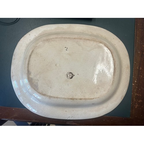 476 - Large Victorian turkey platter, 18''w x 14.5'', no chips or cracks