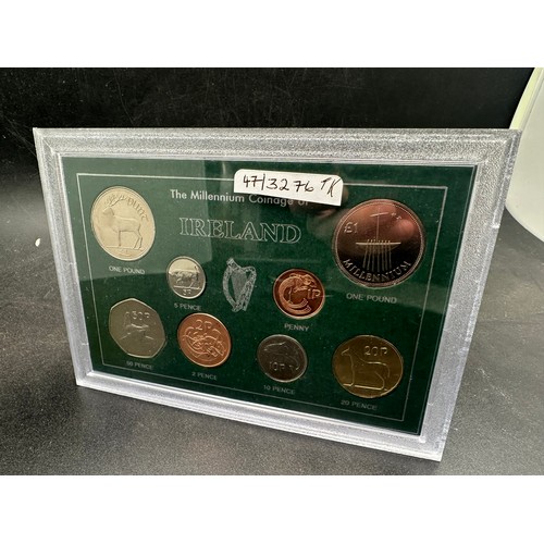 477 - The Millennium coinage of Ireland in cased