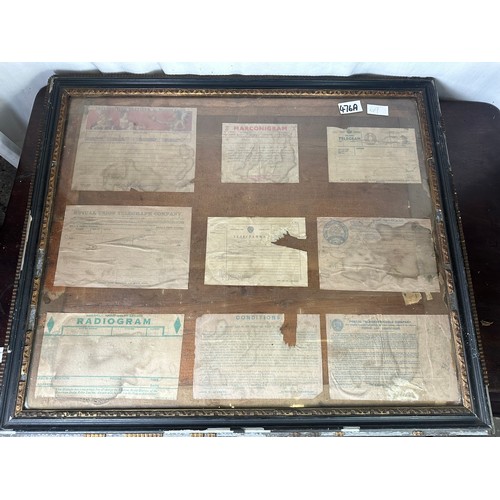 476A - Telegraph, a Collection of 9 Pictorial Telegraphs. 57 cm high, 66 cm wide.