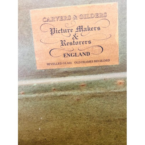 237 - A Victorian hunting print in a magnificent gilt frame 18.5'' x 20.5''