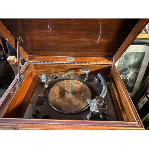 A vintage RDG radiogram, combined radio and gramophone, circa 1940 ...