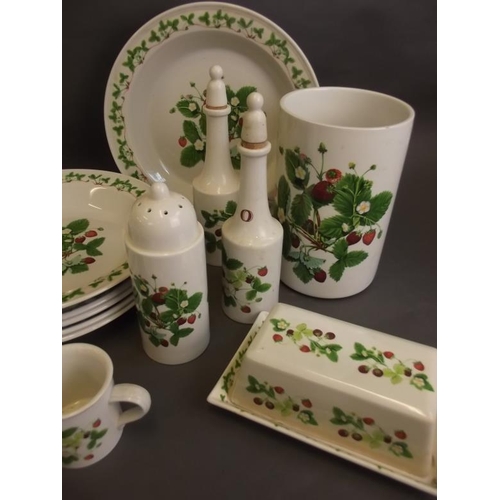 1 - A Portmeirion 'Strawberry' pattern part tea and coffee service comprising tea and coffee pots, six l... 