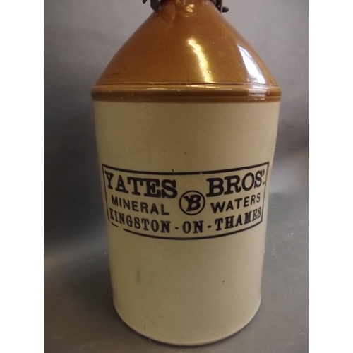 22 - A large C19th stoneware jar supplied by 'Yates Bros., Mineral Waters of Kingston-Upon-Thames', with ... 