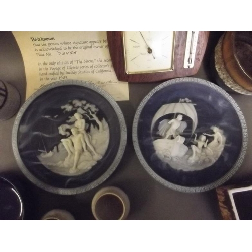 1 - Two cameo collector's plates, and other various Studio pottery etc, Best Bid