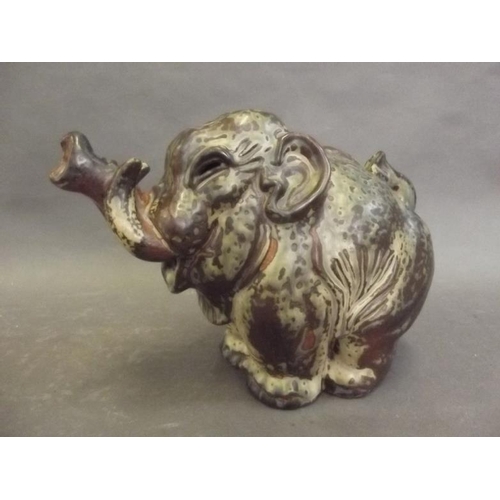 15 - A Royal Copenhagen figure of an elephant, modelled by Knud Kyhn, no. 20138, 7