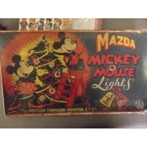 25 - A set of Mazda 'Mickey Mouse' Christmas lights, together with other Disney memorabilia including a c... 