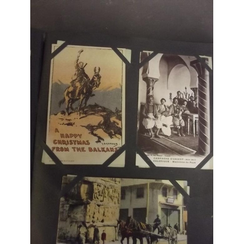 37 - An album of postcards, mainly WWI including Balkans, Salonica etc (135)