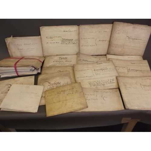 40 - A large collection of C18th, C19th and C20th legal documents, mainly probate and mortgage, many on v... 