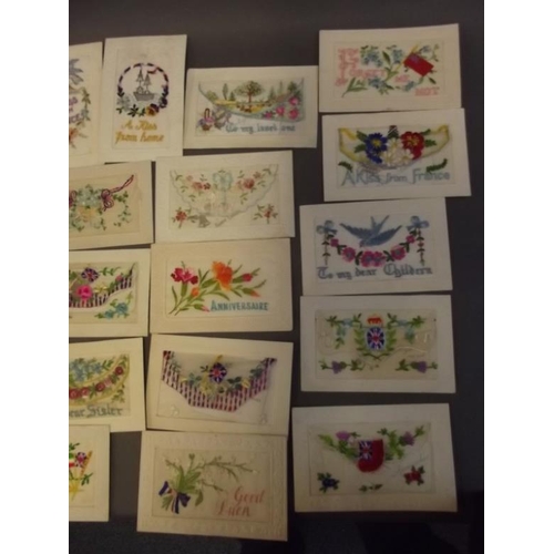 44 - A collection of WWI silk postcards including regimental, Easter etc (24)