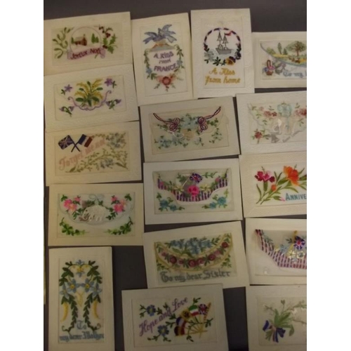 44 - A collection of WWI silk postcards including regimental, Easter etc (24)