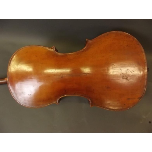 58 - An early cello for restoration, bears label 'Ventapane', 48