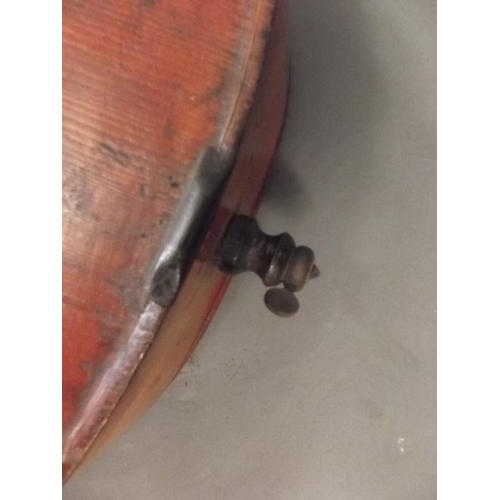 58 - An early cello for restoration, bears label 'Ventapane', 48