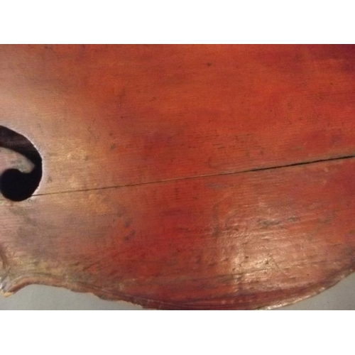 58 - An early cello for restoration, bears label 'Ventapane', 48