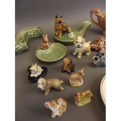 50D - Two Wade porcelain ashtrays, two planters, a collection of Whimsy including Disney, and other porcel... 