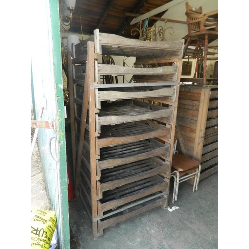 841 - A pine apple store with nine sliding trays, 31