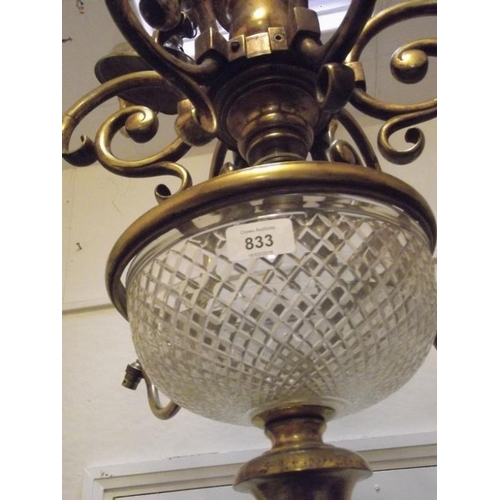 845 - A large Dutch style double tier brass electrolier, 42