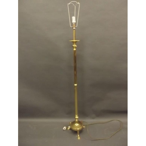 847 - A brass Corinthian column standard lamp, 56