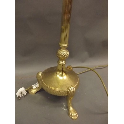 847 - A brass Corinthian column standard lamp, 56