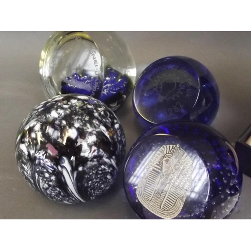 50G - A collection of five Caitness Art glass paperweights including 'Glamis Rose' commemorating the Queen... 